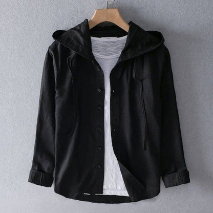 Women's Casual Hooded Shirt - Black