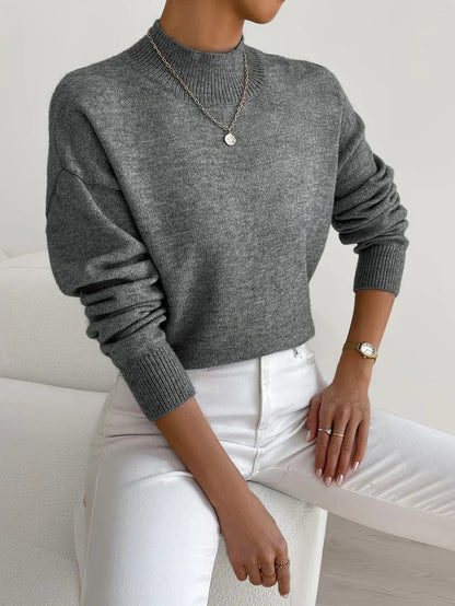 Women's Casual Knit Sweater - Dark Gray
