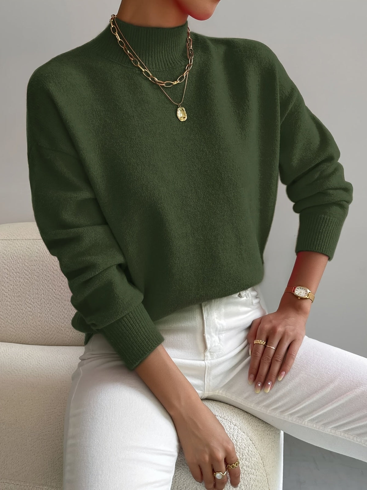 Women's Casual Knit Sweater - Green