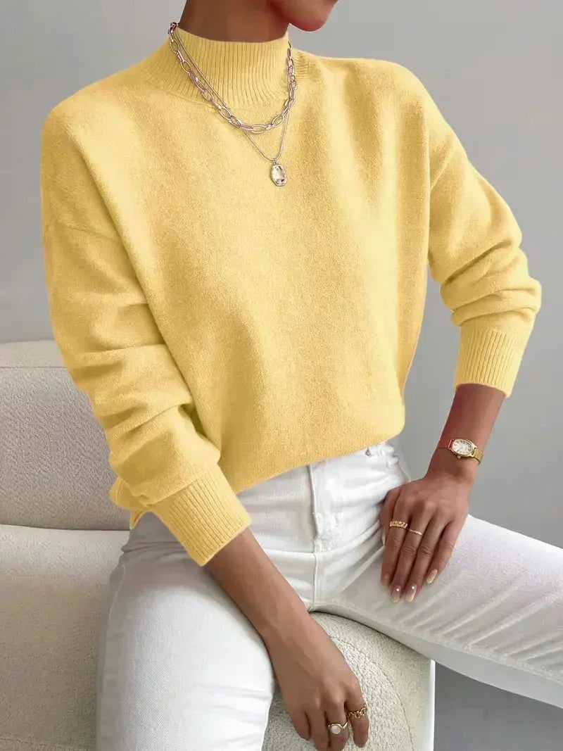 Women's Casual Knit Sweater - Yellow