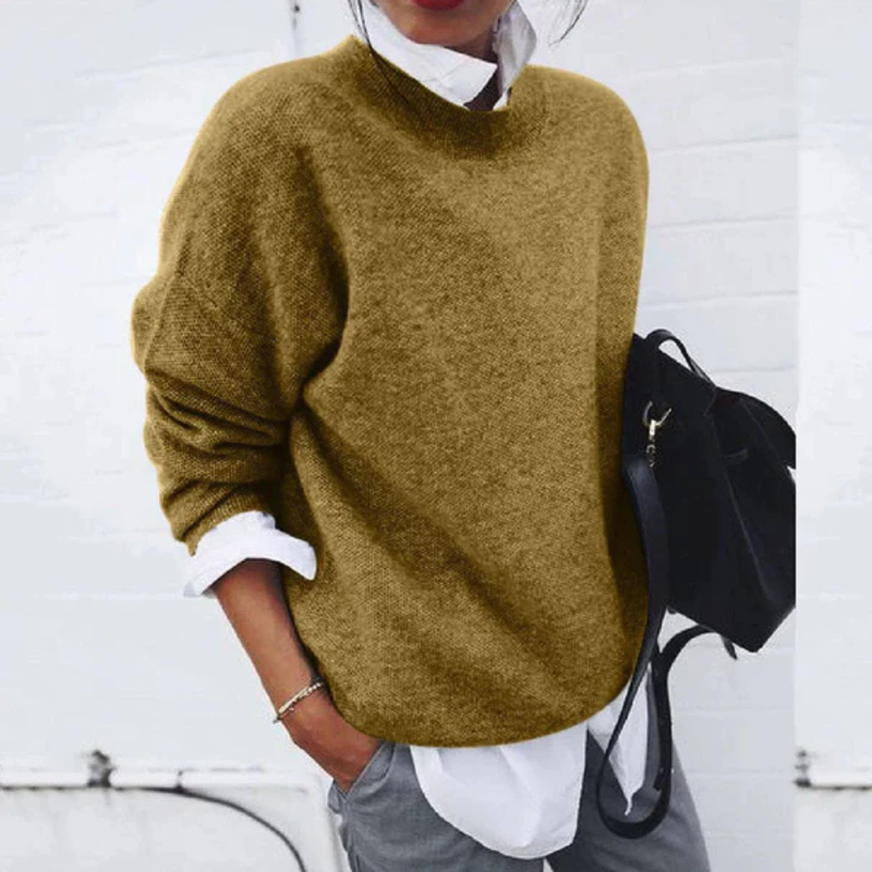 Women’s Cozy Knit Pullover - Brown