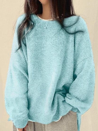 Women's Knit Crewneck Sweater - Teal
