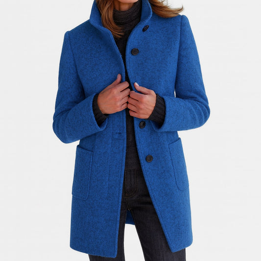 Women's Mid-Length Blend Coat - Blue
