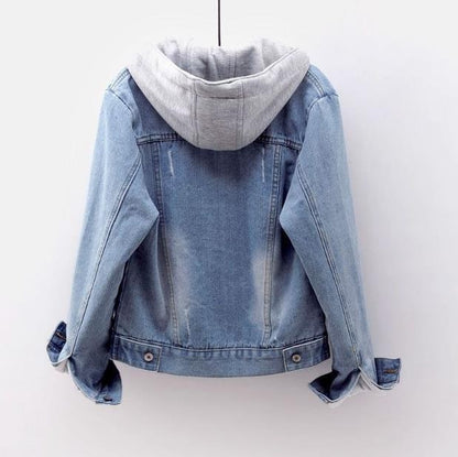 Women's Sherpa-Lined Denim Hoodie Jacket
