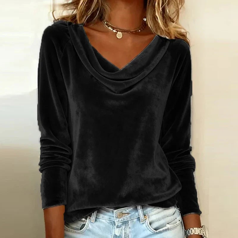 Women's Velvet Top - Black