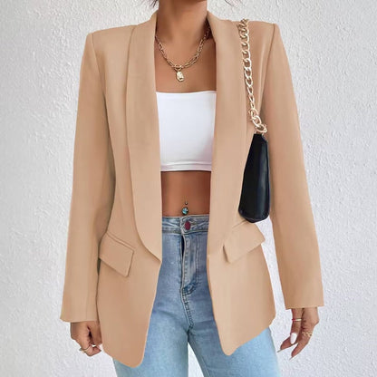 Women's Woven Blazer - Beige