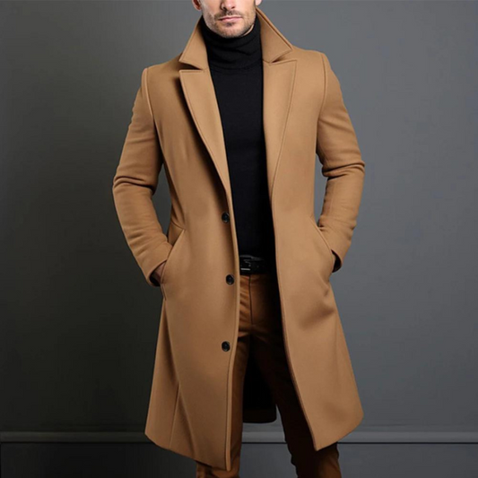 Wool Overcoat for Men - Brown